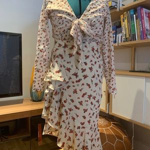 Boho floral blouse with bow